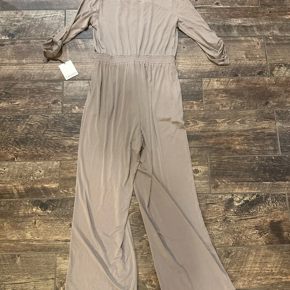 NWT Calvin Klein Taupe Jumpsuit - Picture 9 of 9